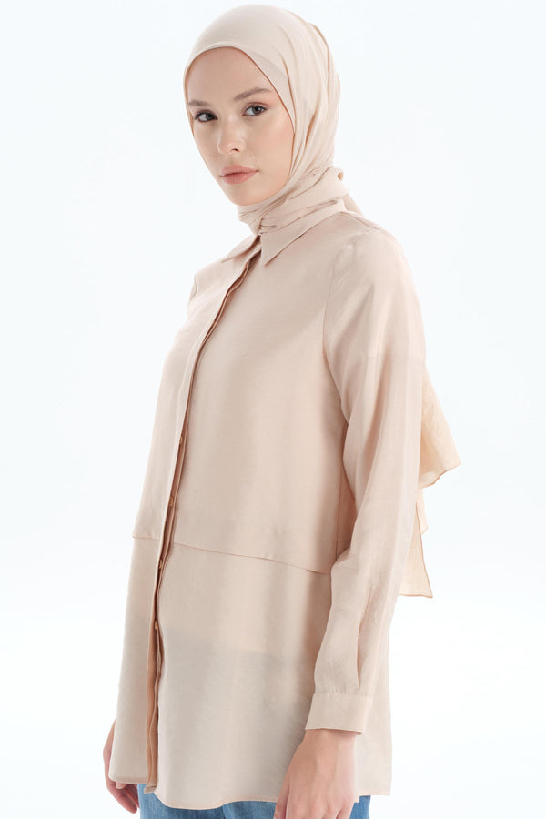 Aller Detailed Shirt - Beige