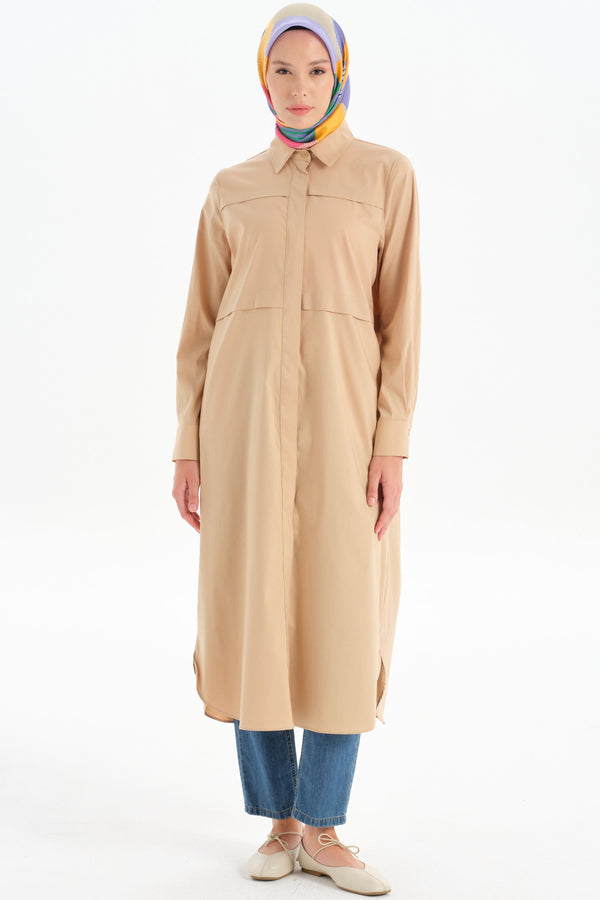 Long Tunic with Aller Detail - Camel