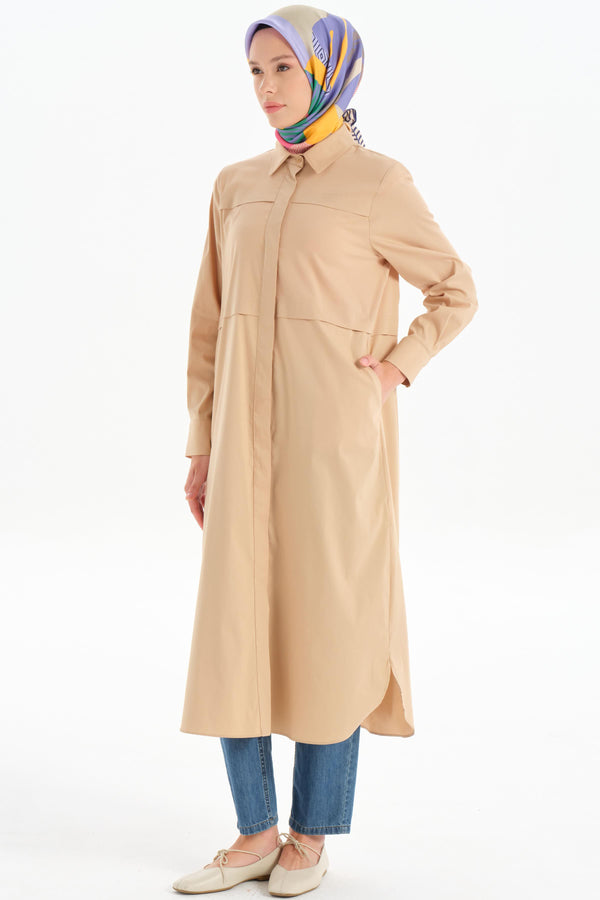 Long Tunic with Aller Detail - Camel