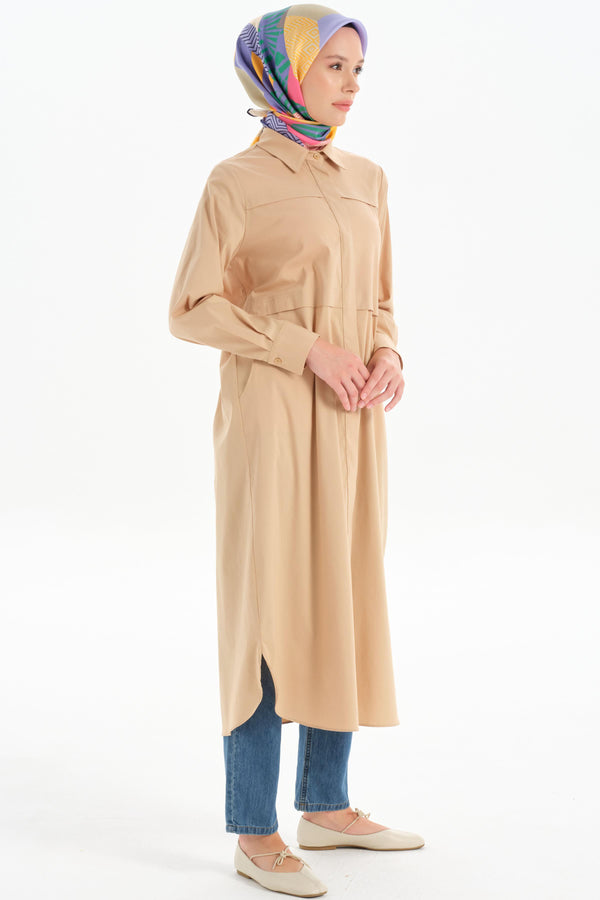 Long Tunic with Aller Detail - Camel