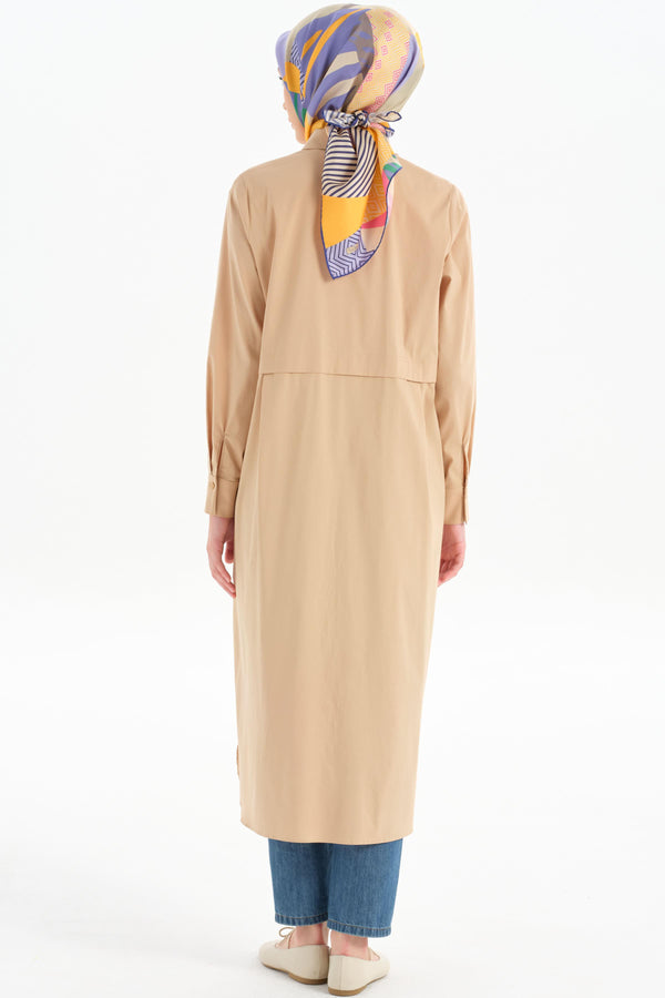 Long Tunic with Aller Detail - Camel