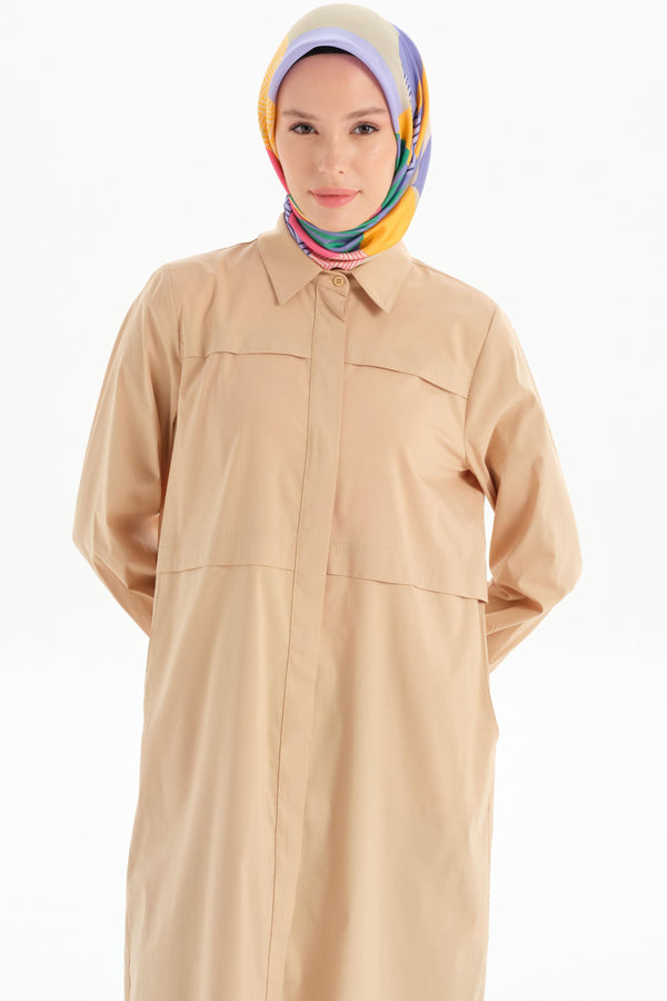 Long Tunic with Aller Detail - Camel