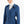 Double Breasted Buttoned Trench Coat with Epaulettes - Indigo