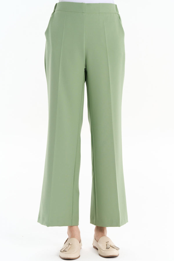 Beli Lastikli Culotte Pantolon - Mint TUĞBA