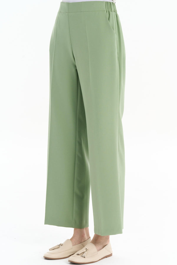 Beli Lastikli Culotte Pantolon - Mint TUĞBA