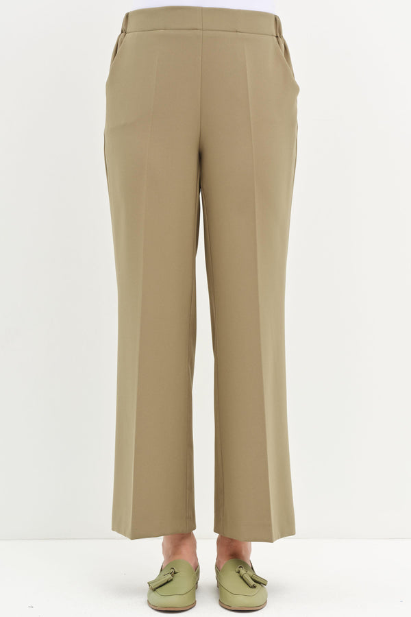 Beli Lastikli Culotte Pantolon - Olive