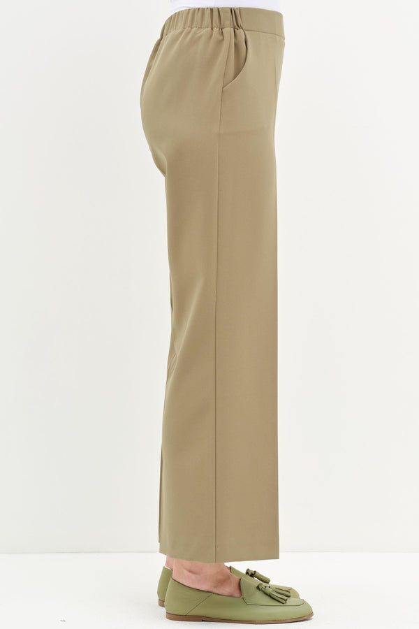 Beli Lastikli Culotte Pantolon - Olive