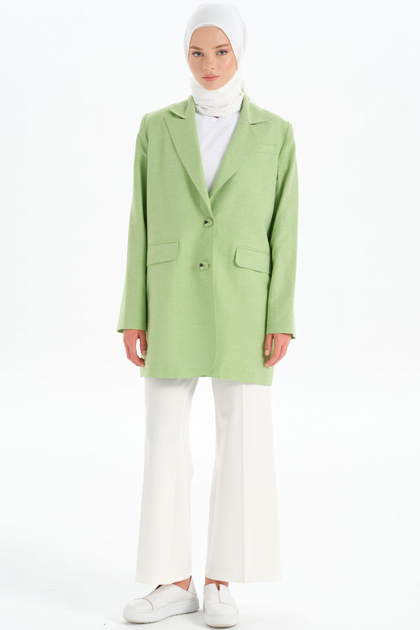 Two Button Blazer Jacket - Light Green