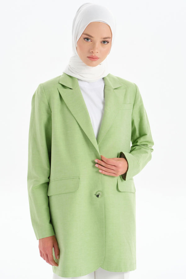 Two Button Blazer Jacket - Light Green