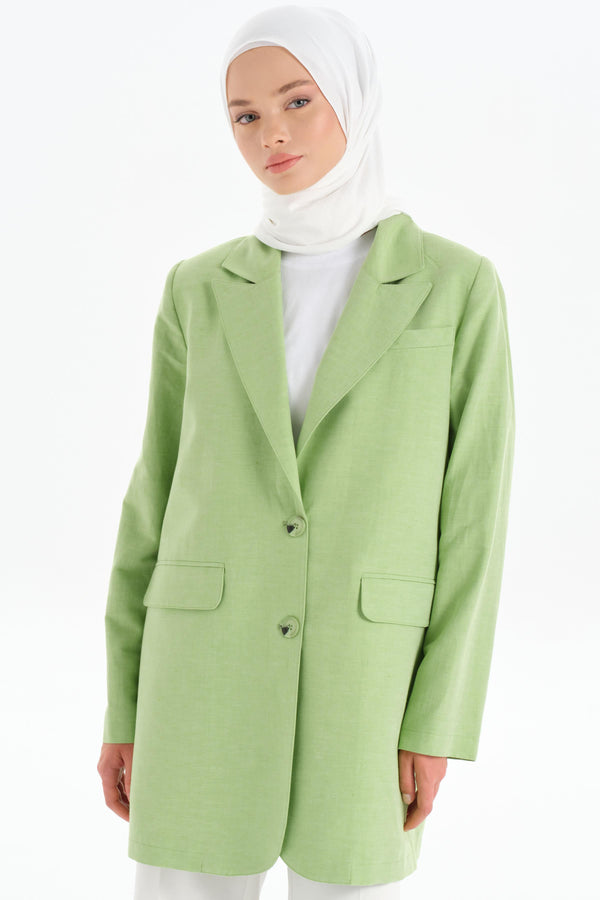 Two Button Blazer Jacket - Light Green