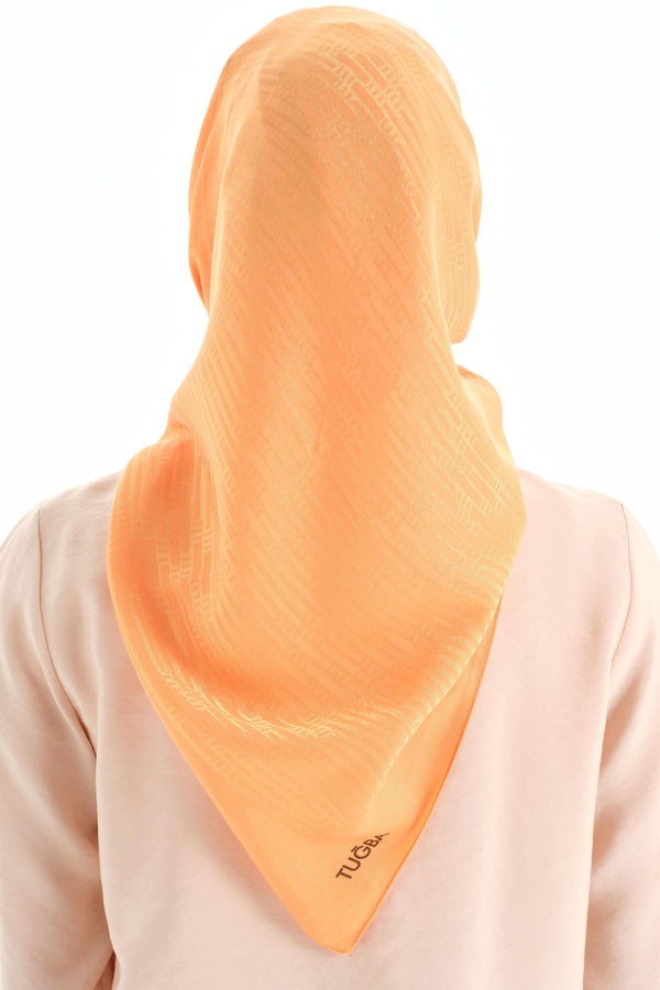 Natural Stripe Pattern Scarf - Orange