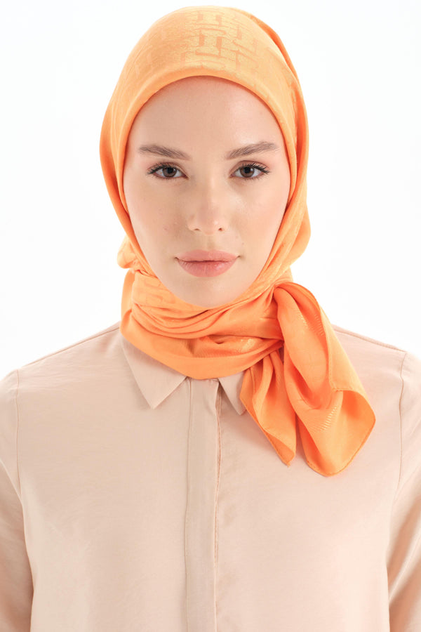 Natural T Logo Scarf - Orange