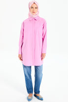 Oversize Cepli Tunik - Pembe TUĞBA