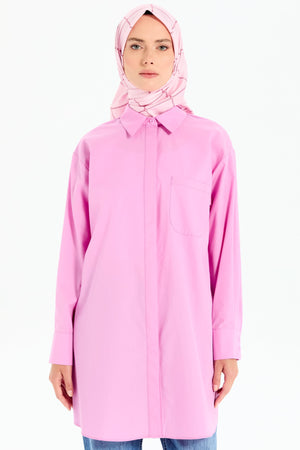 Oversize Cepli Tunik - Pembe TUĞBA