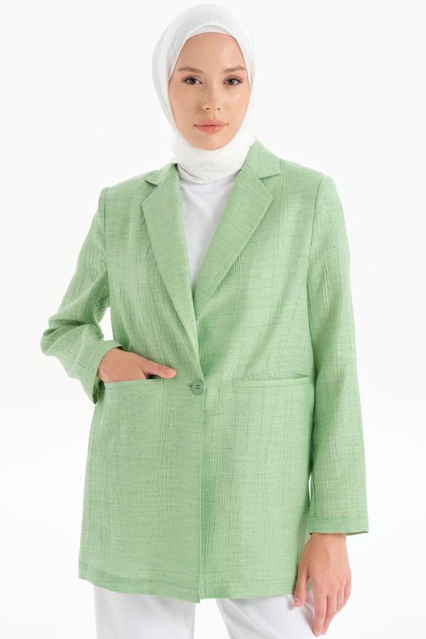 Single Button Jacket - Light Green