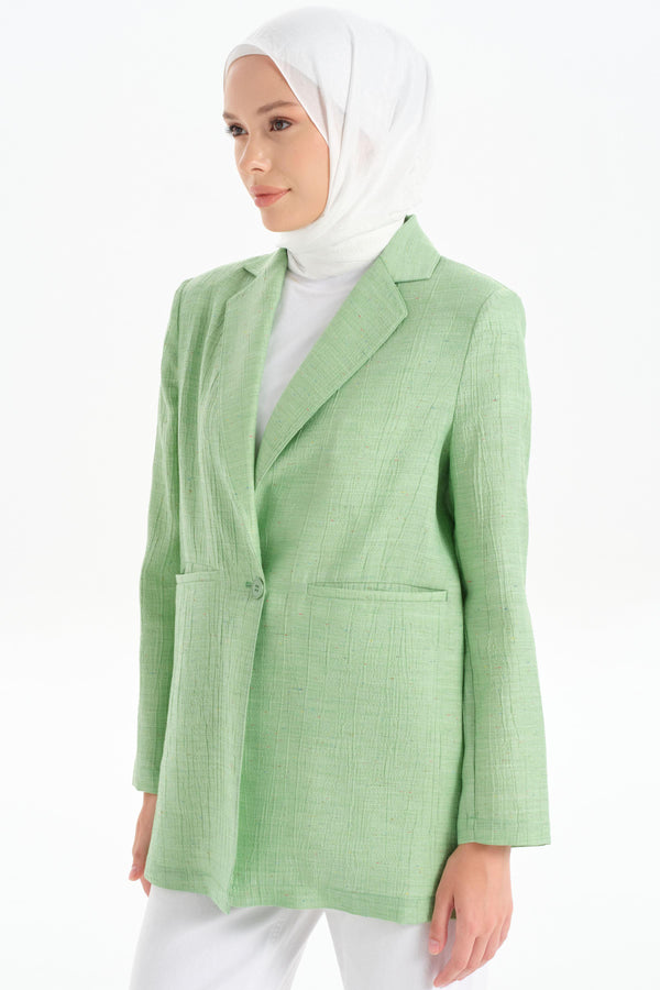 Single Button Jacket - Light Green