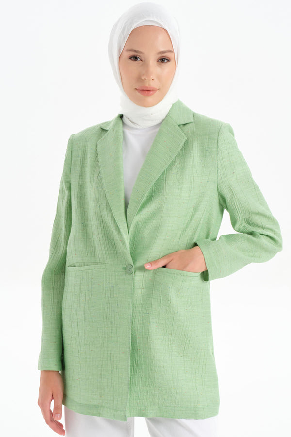 Single Button Jacket - Light Green