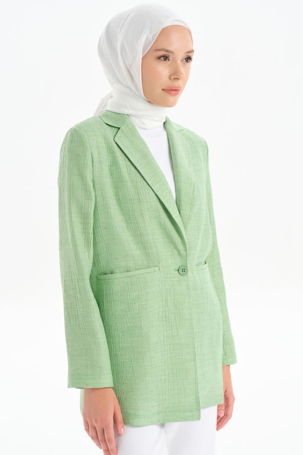 Single Button Jacket - Light Green