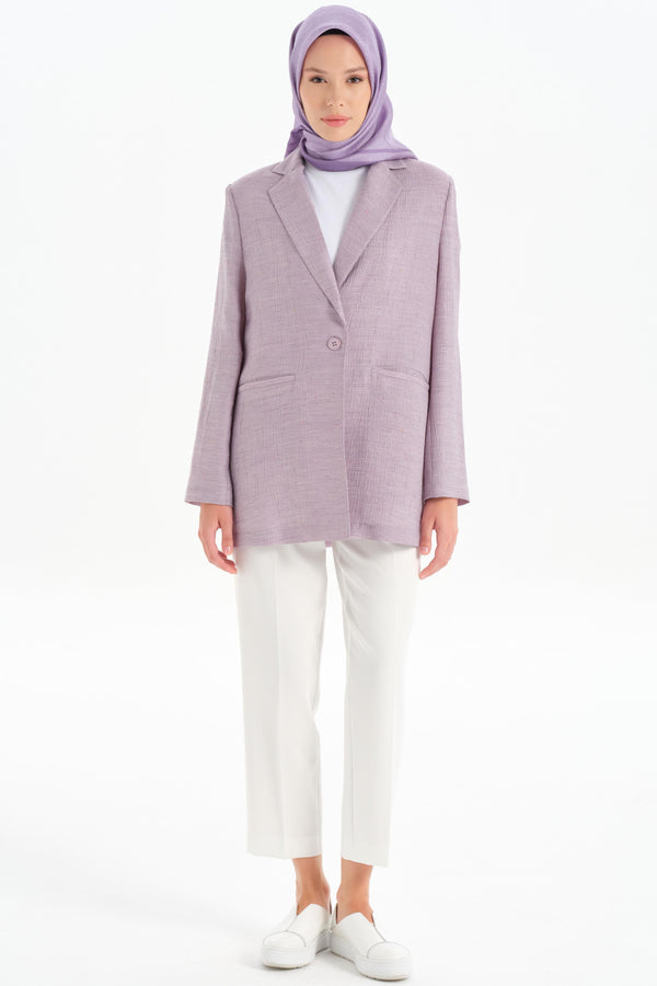 Single Button Jacket - Lilac