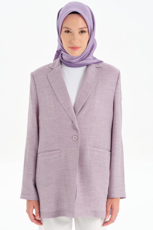 Single Button Jacket - Lilac