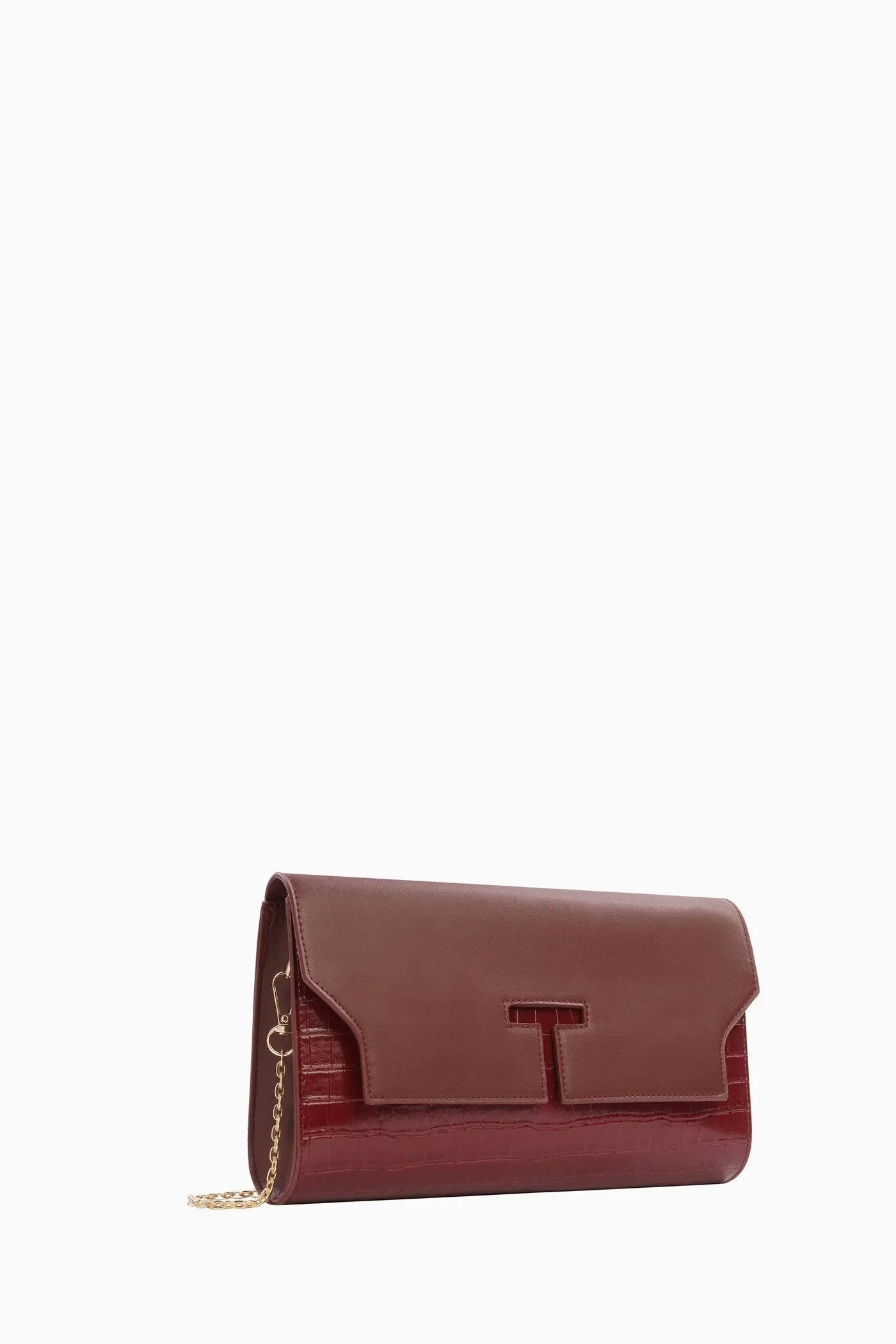 Zincir Askılı Clutch Çanta - Bordo TUĞBA