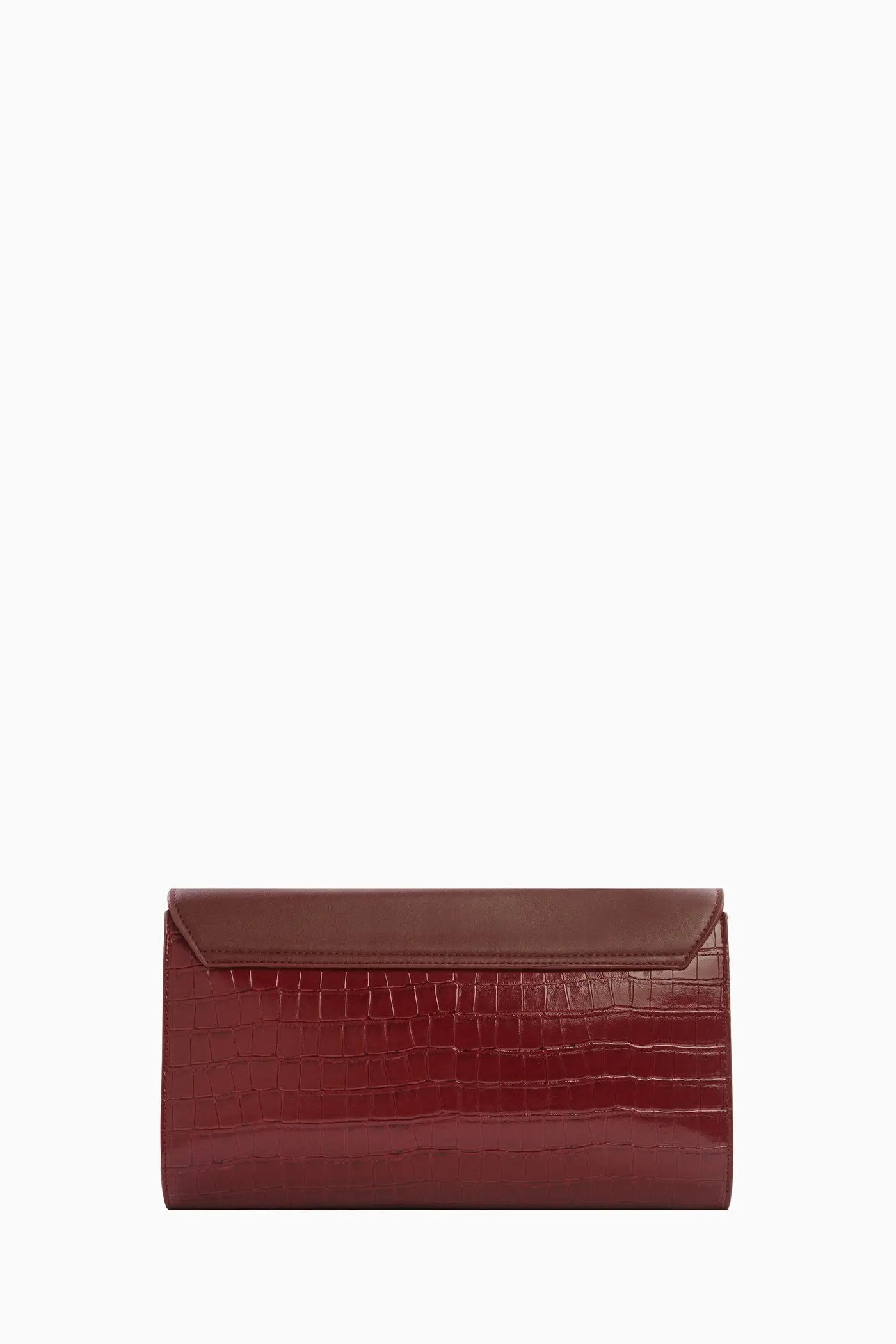 Zincir Askılı Clutch Çanta - Bordo TUĞBA